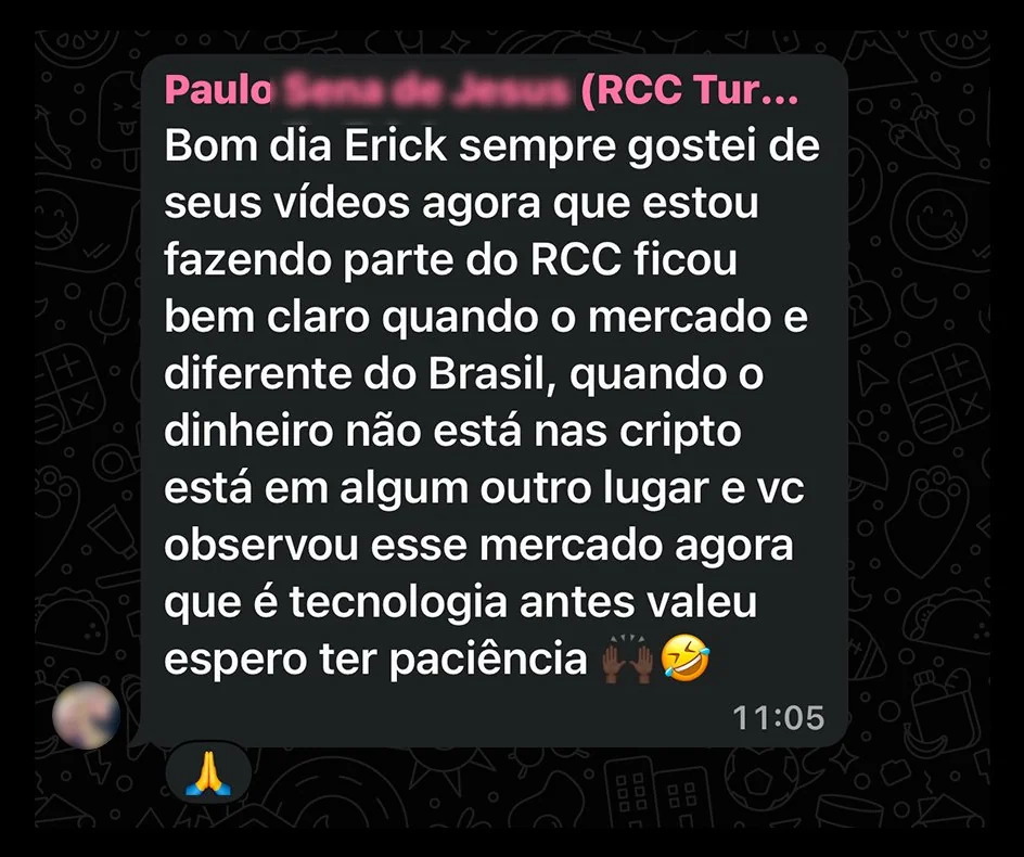 Depoimento de membro do RCC