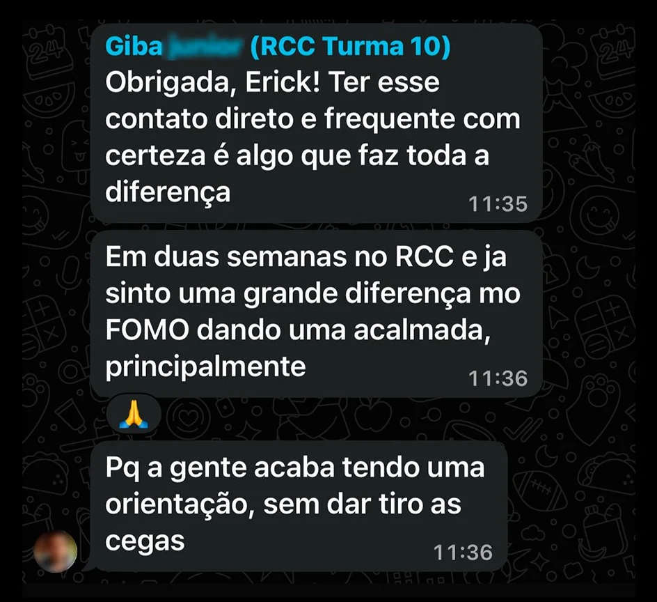 Depoimento de membro do RCC