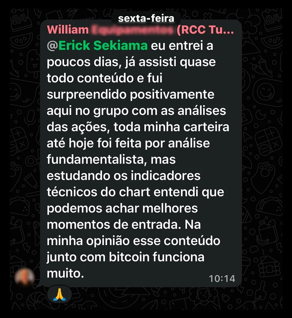 Depoimento de membro do RCC