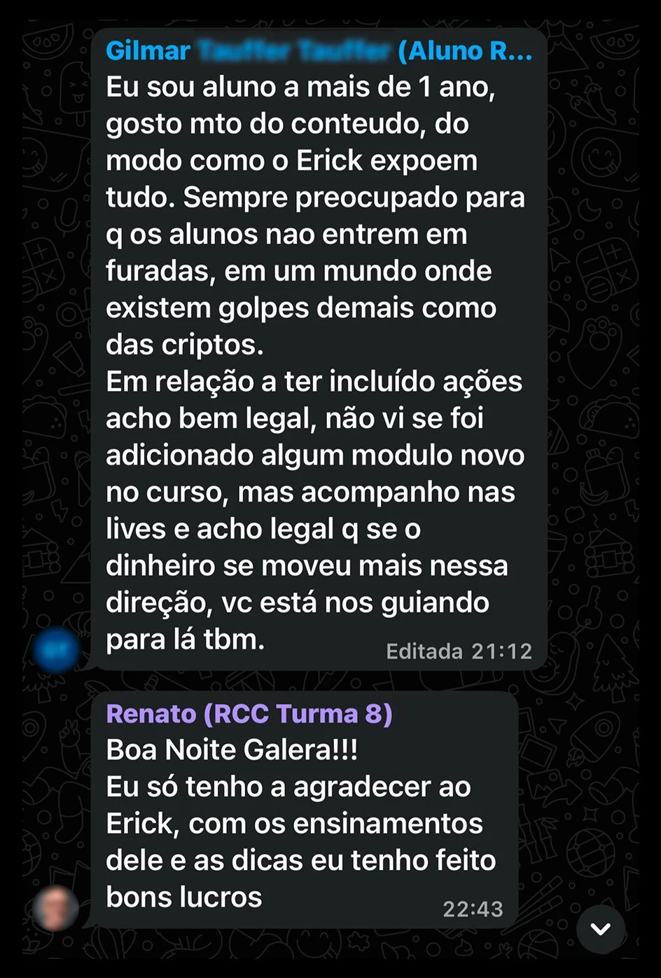 Depoimento de membro do RCC