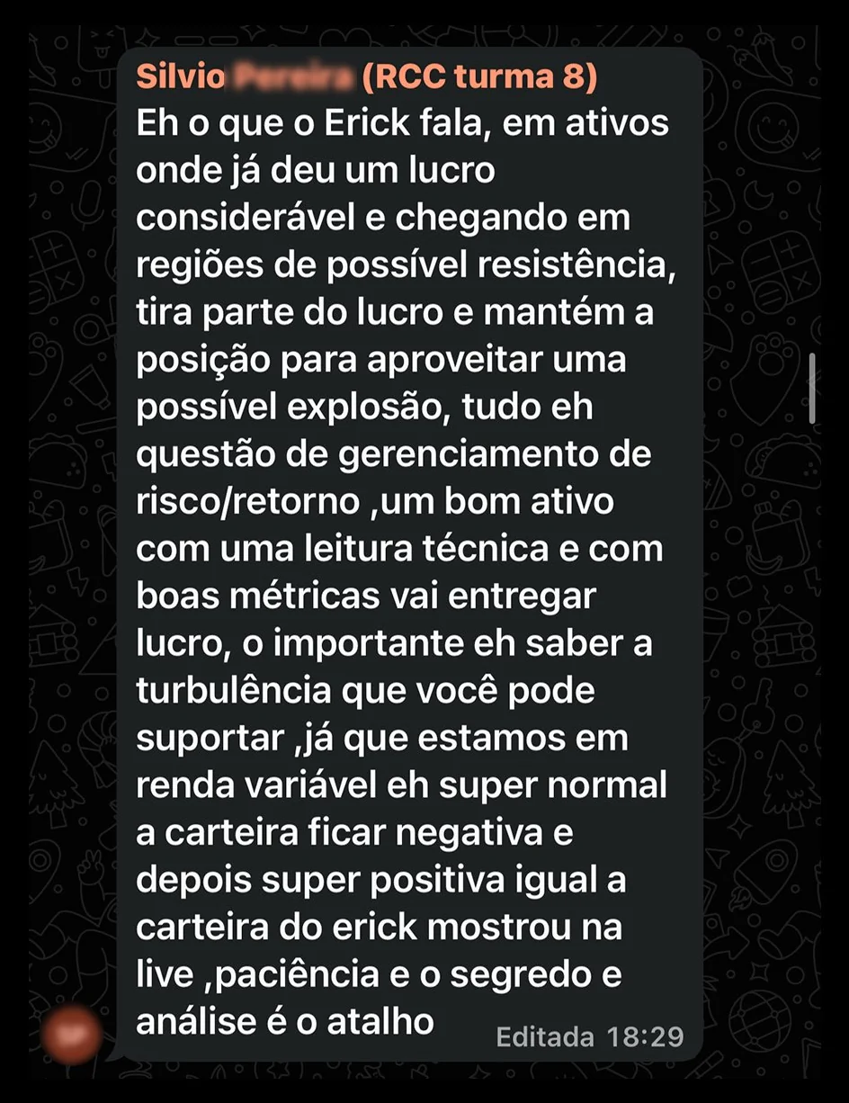 Depoimento de membro do RCC