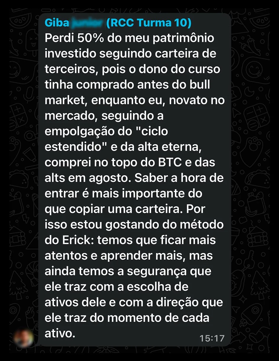 Depoimento de membro do RCC